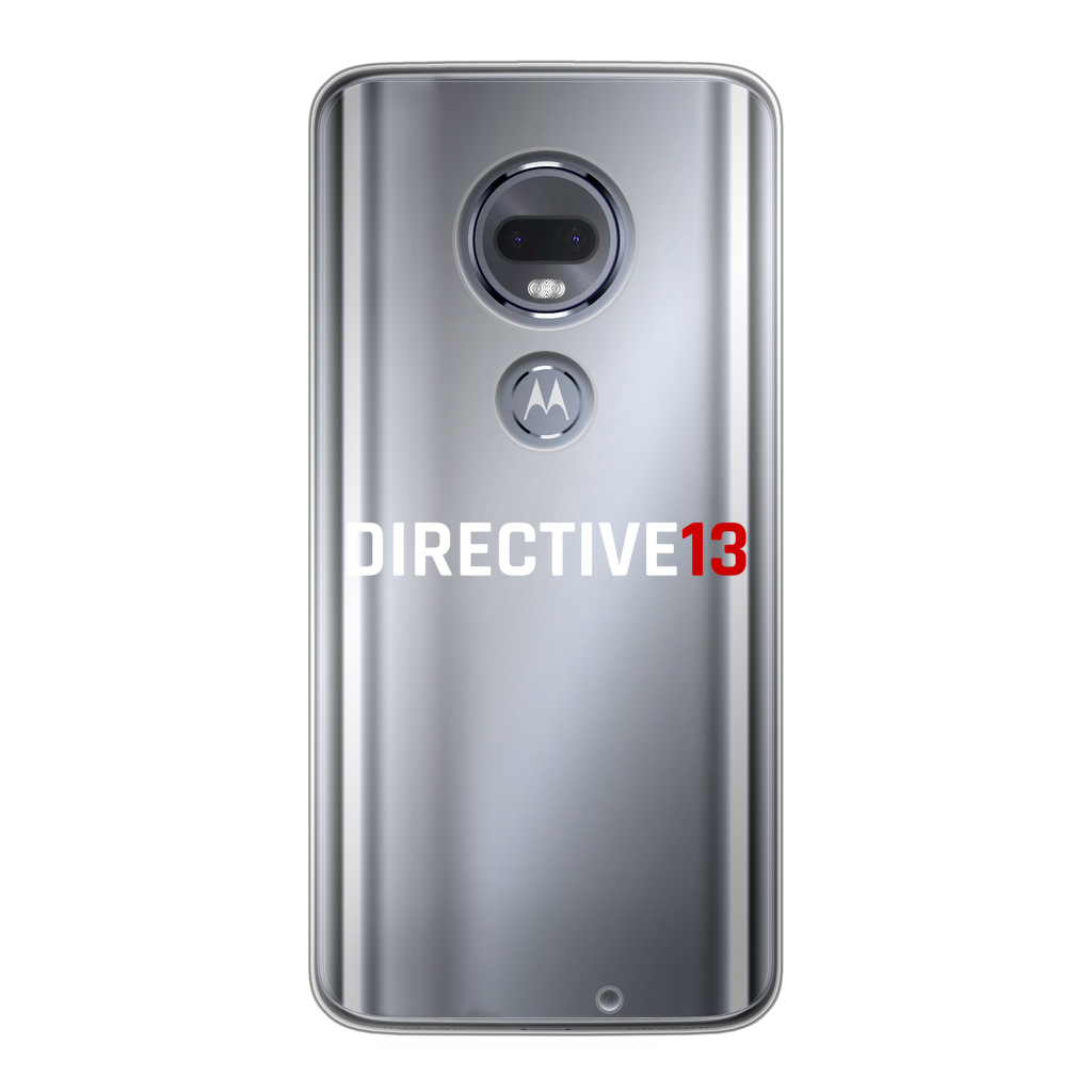 DIRECTIVE13 WHITE/RED Back Printed Transparent Soft Phone Case