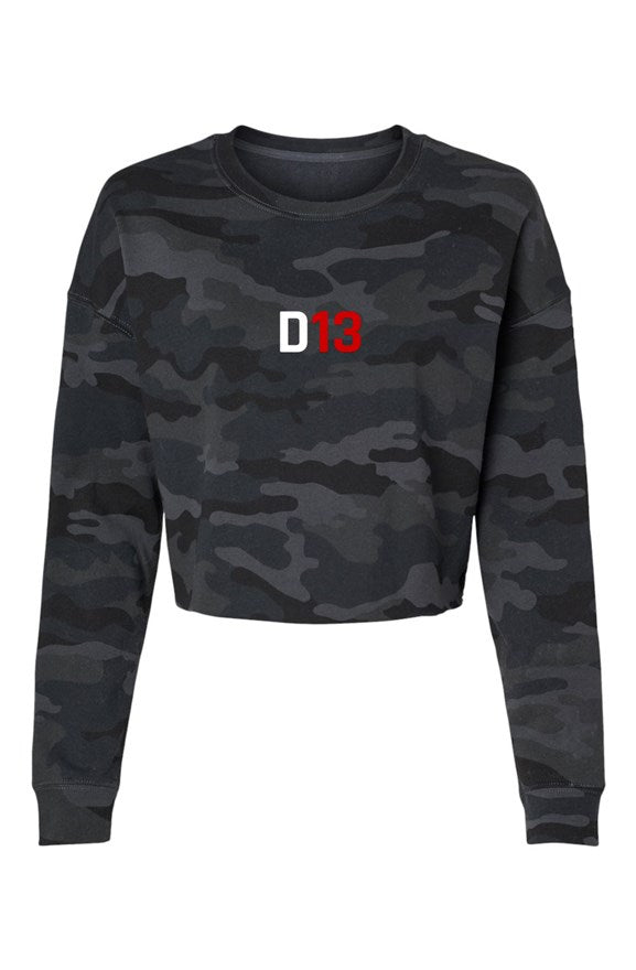 D13 Women's Lightweight Camo Cropped Crew