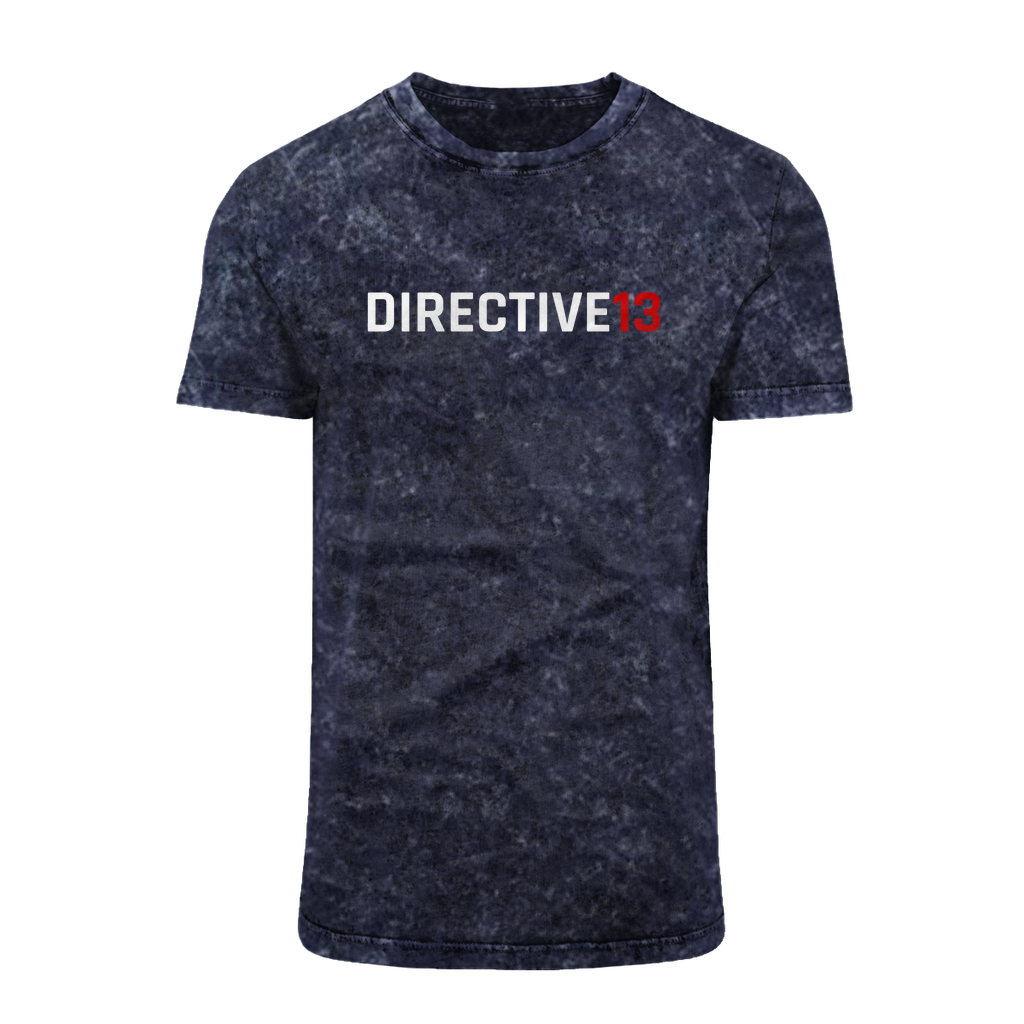 DIRECTIVE13 WHITE/RED Acid Washed T-Shirt
