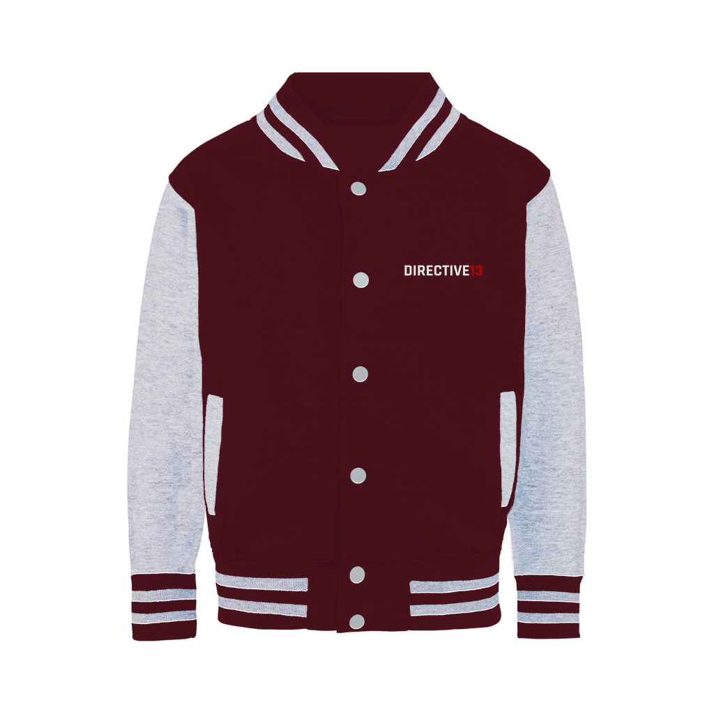 DIRECTIVE13 WHITE/RED Varsity Jacket
