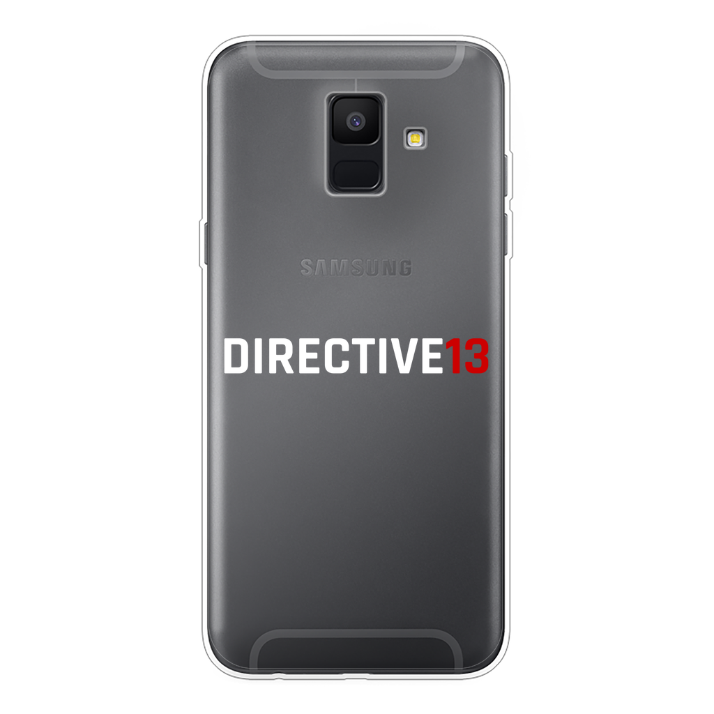 DIRECTIVE13 WHITE/RED Back Printed Transparent Soft Phone Case