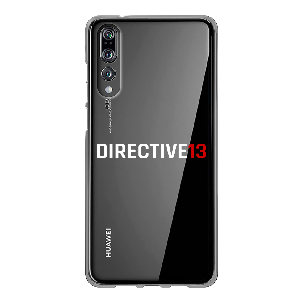 DIRECTIVE13 WHITE/RED Back Printed Transparent Soft Phone Case