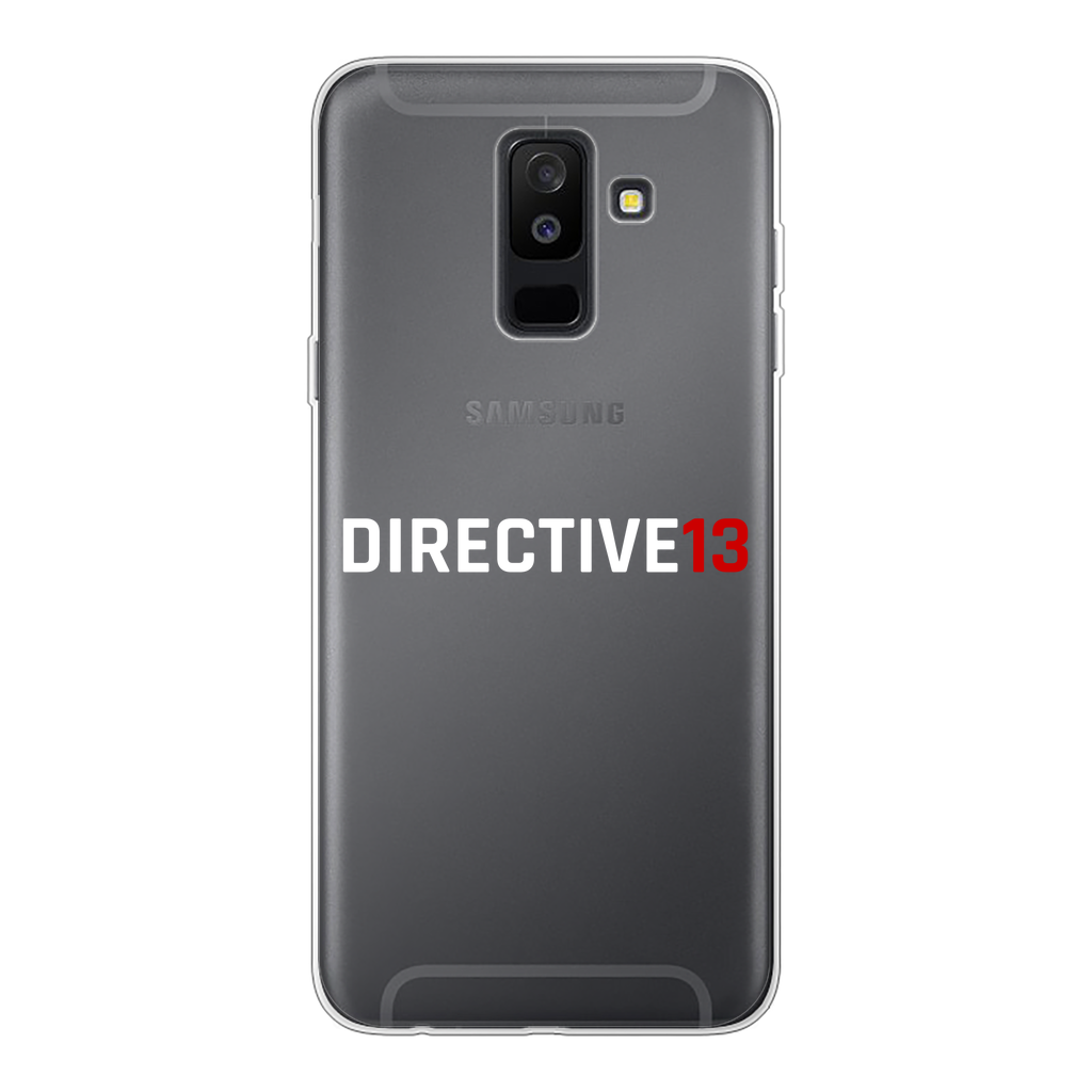 DIRECTIVE13 WHITE/RED Back Printed Transparent Soft Phone Case