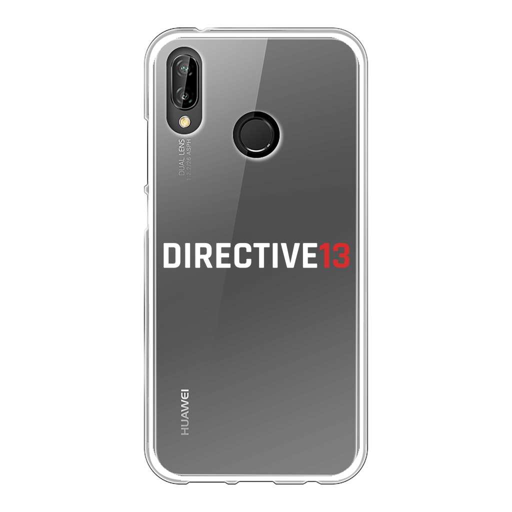 DIRECTIVE13 WHITE/RED Back Printed Transparent Soft Phone Case
