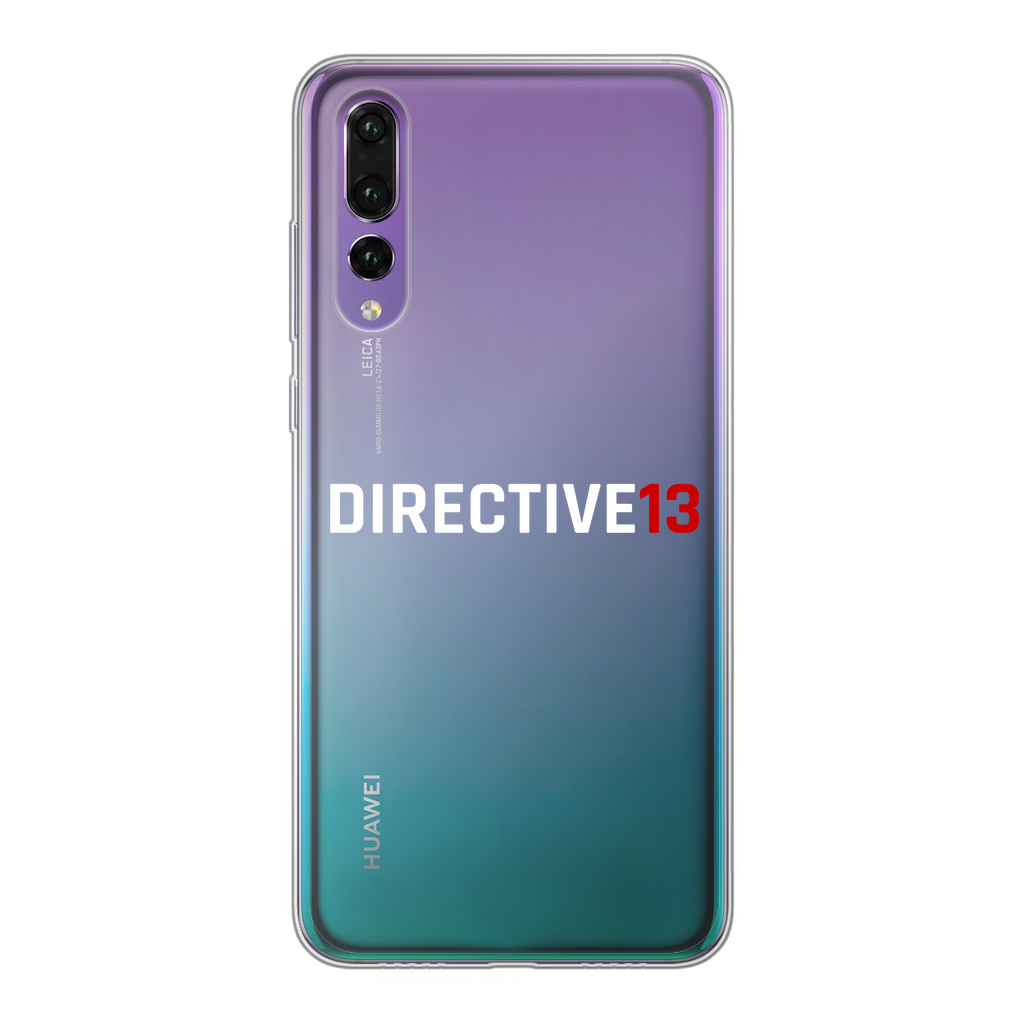 DIRECTIVE13 WHITE/RED Back Printed Transparent Soft Phone Case