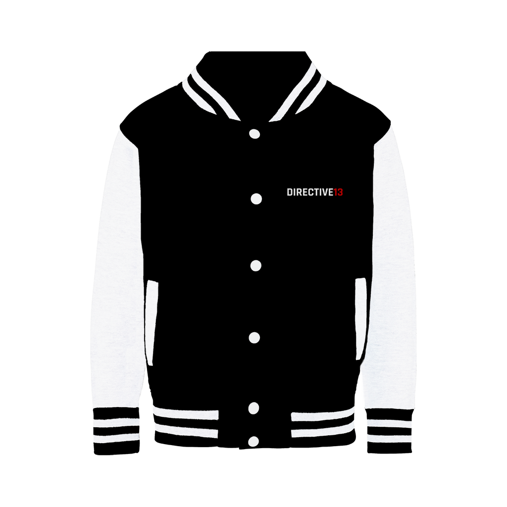 DIRECTIVE13 WHITE/RED Varsity Jacket