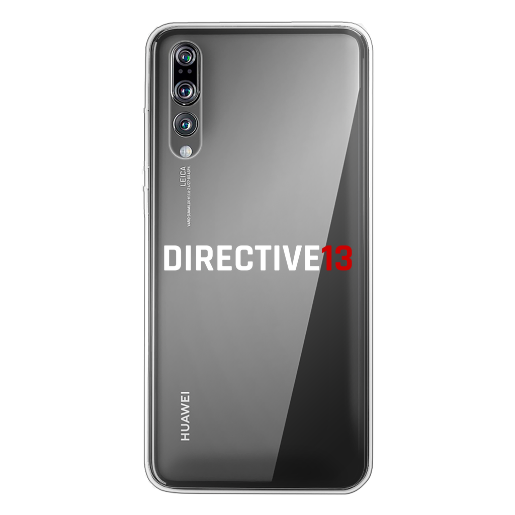 DIRECTIVE13 WHITE/RED Back Printed Transparent Soft Phone Case