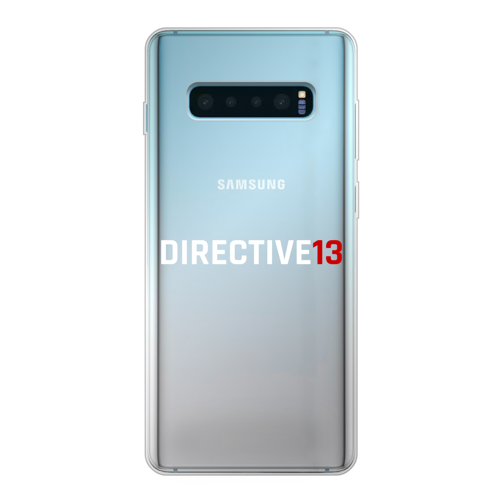 DIRECTIVE13 WHITE/RED Back Printed Transparent Soft Phone Case