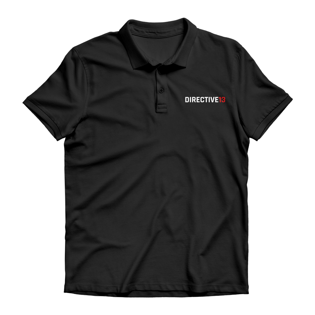 DIRECTIVE13 WHITE/RED Premium Adult Polo Shirt