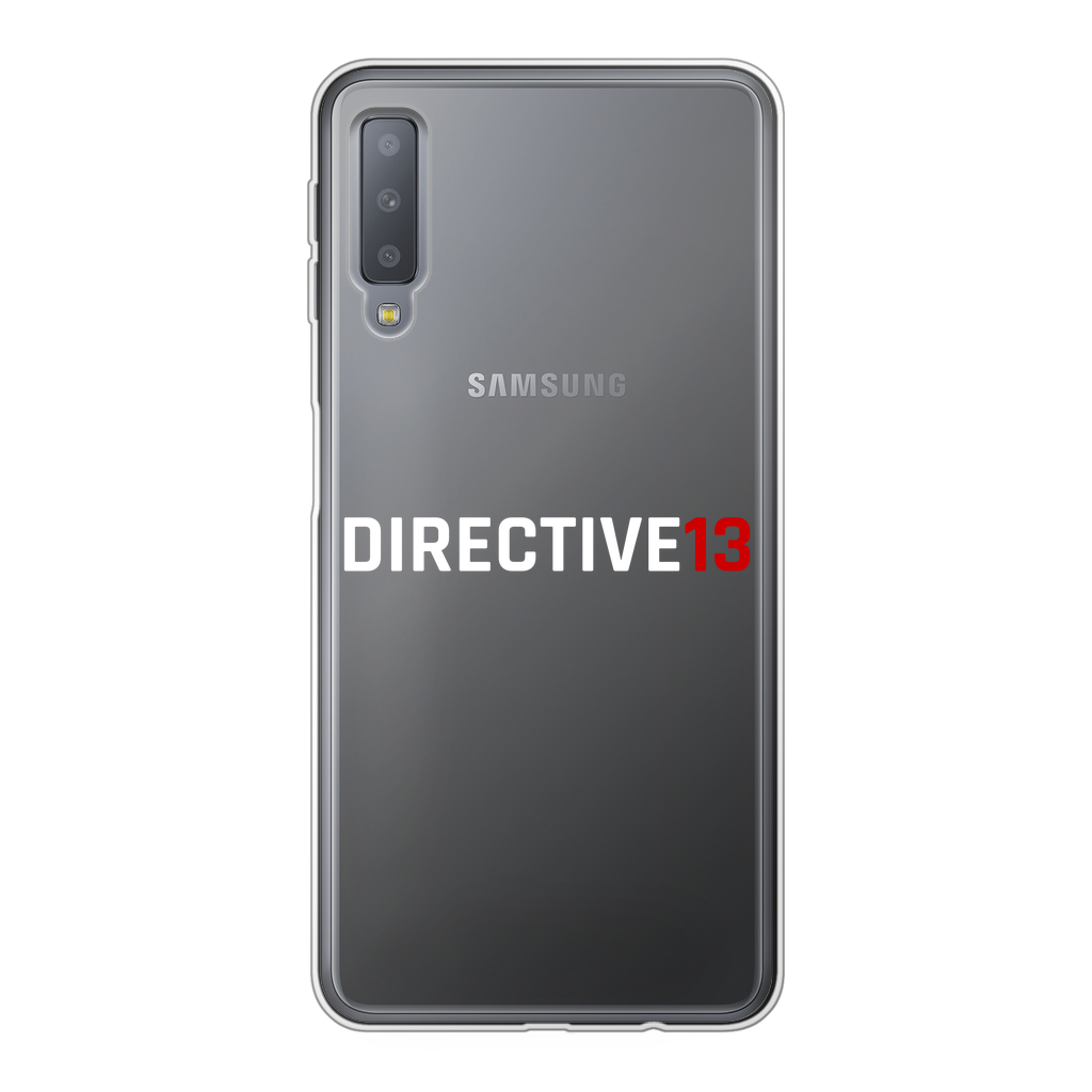 DIRECTIVE13 WHITE/RED Back Printed Transparent Soft Phone Case
