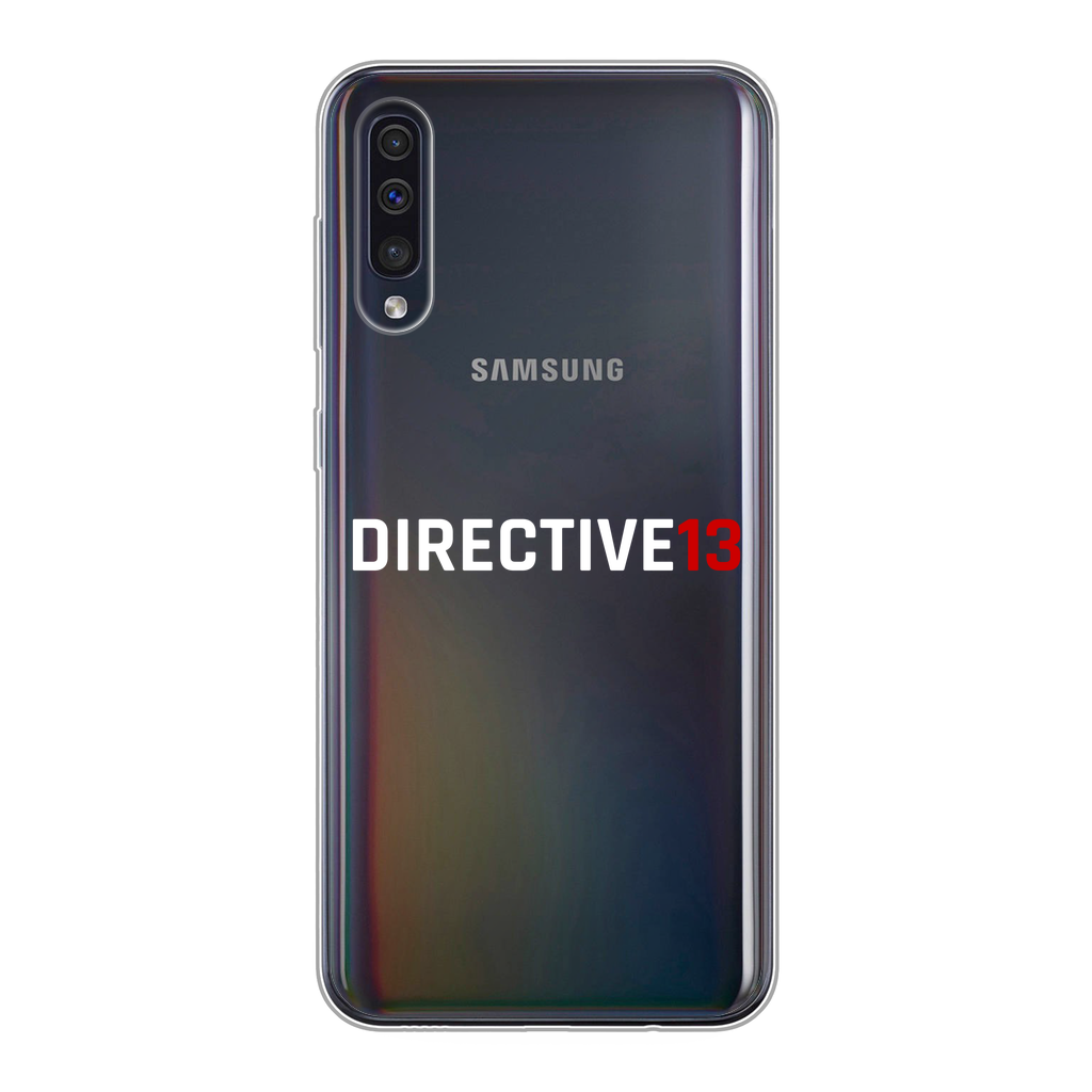 DIRECTIVE13 WHITE/RED Back Printed Transparent Soft Phone Case