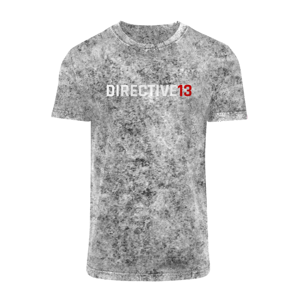 DIRECTIVE13 WHITE/RED Acid Washed T-Shirt