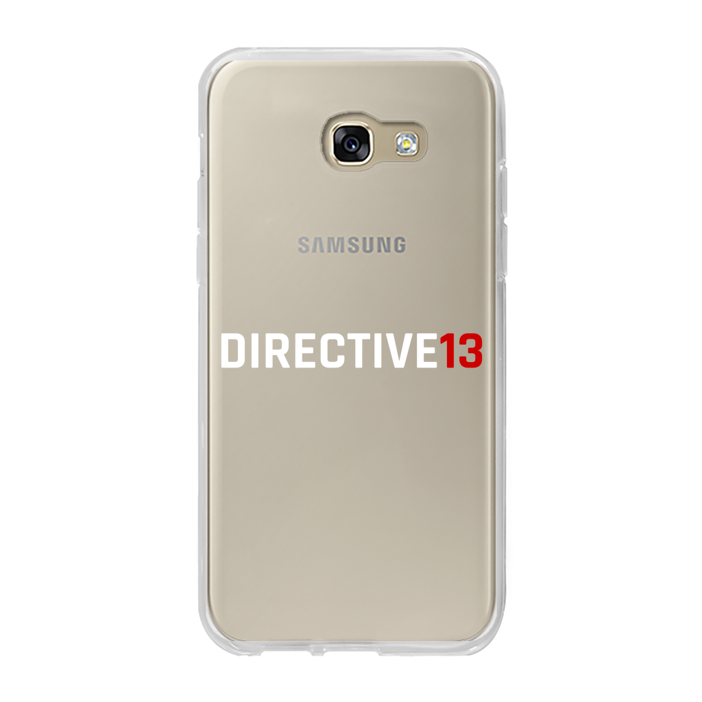 DIRECTIVE13 WHITE/RED Back Printed Transparent Soft Phone Case