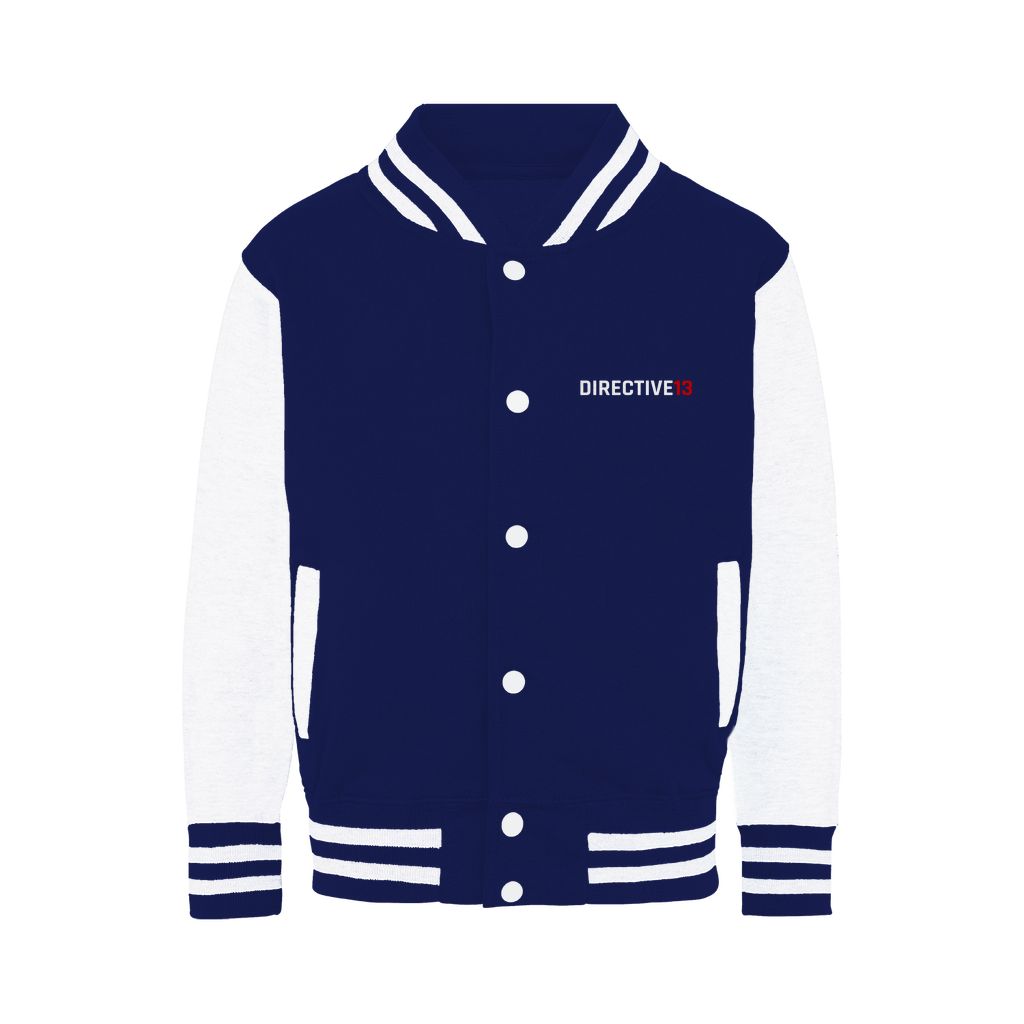 DIRECTIVE13 WHITE/RED Varsity Jacket