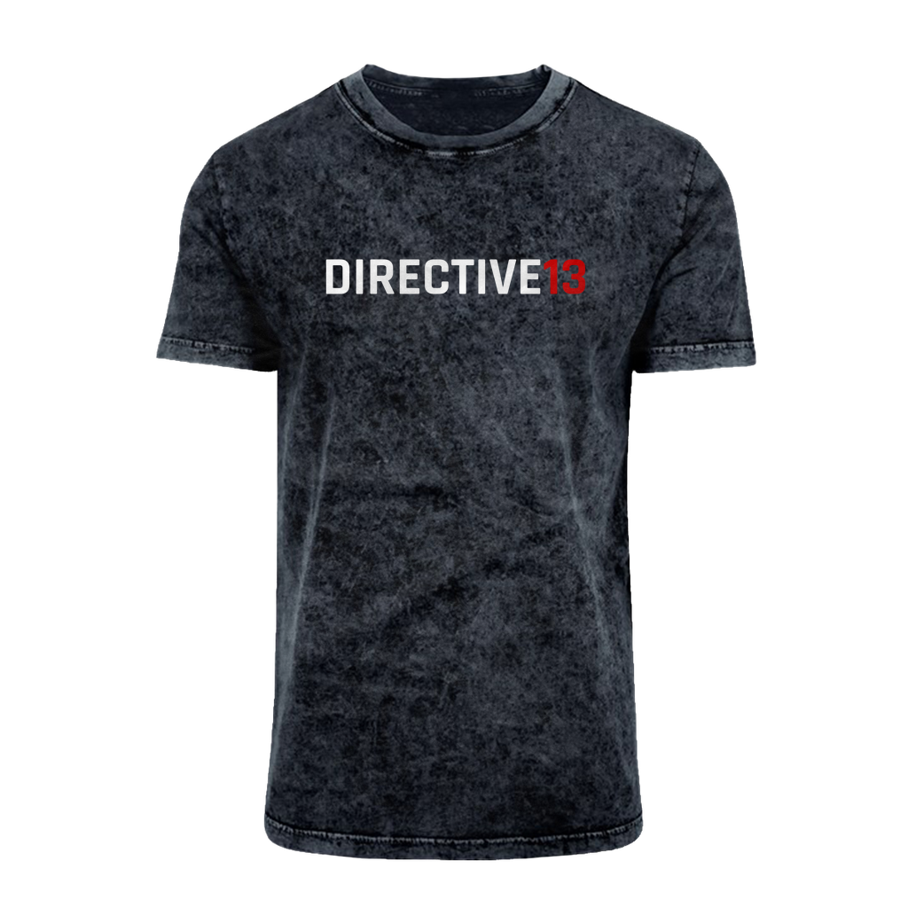 DIRECTIVE13 WHITE/RED Acid Washed T-Shirt