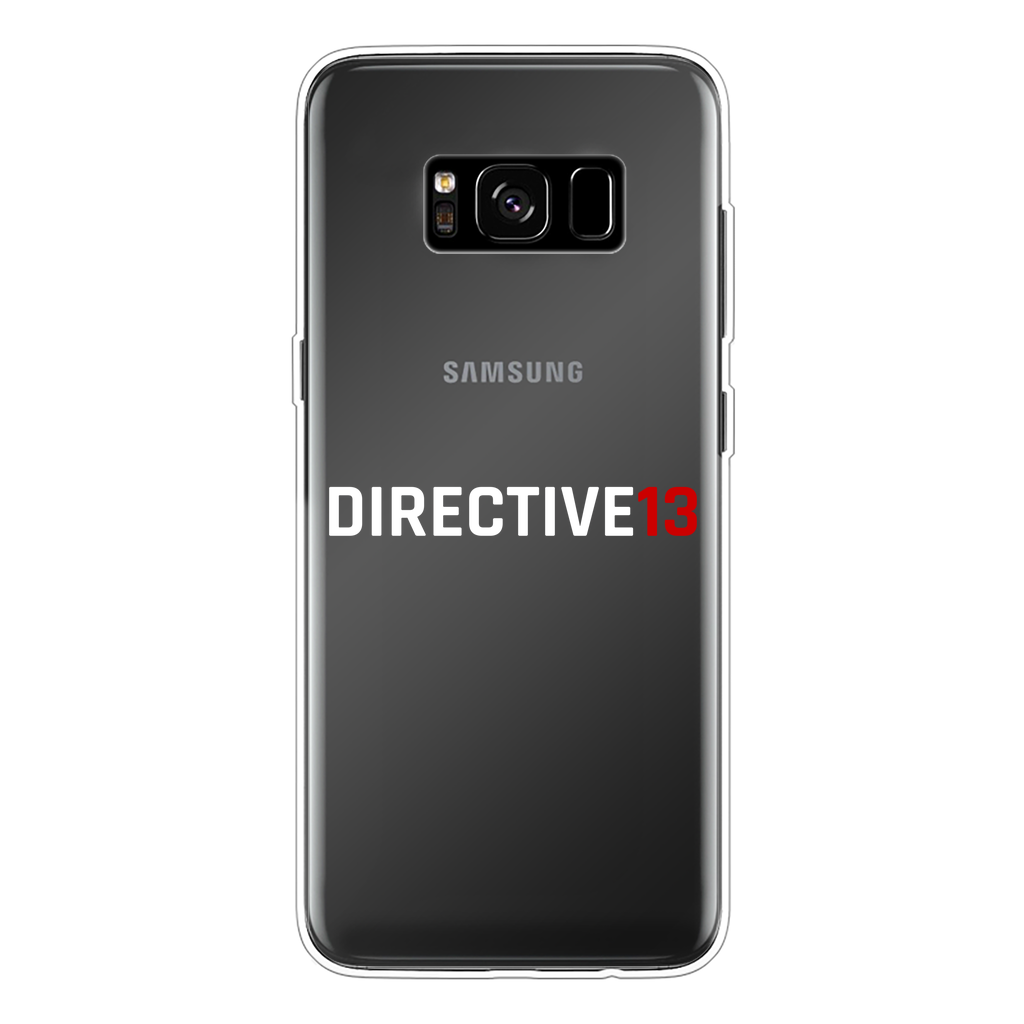 DIRECTIVE13 WHITE/RED Back Printed Transparent Soft Phone Case