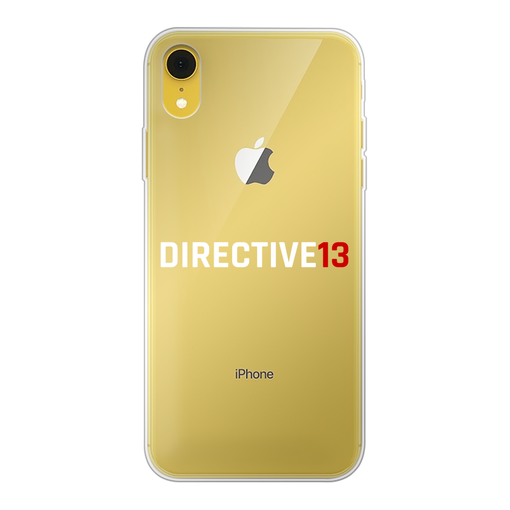 DIRECTIVE13 WHITE/RED Back Printed Transparent Soft Phone Case