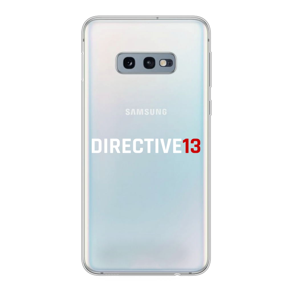 DIRECTIVE13 WHITE/RED Back Printed Transparent Soft Phone Case