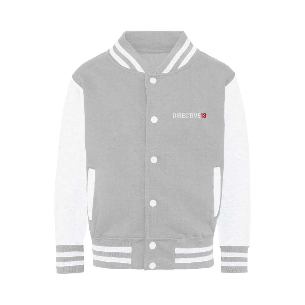 DIRECTIVE13 WHITE/RED Varsity Jacket