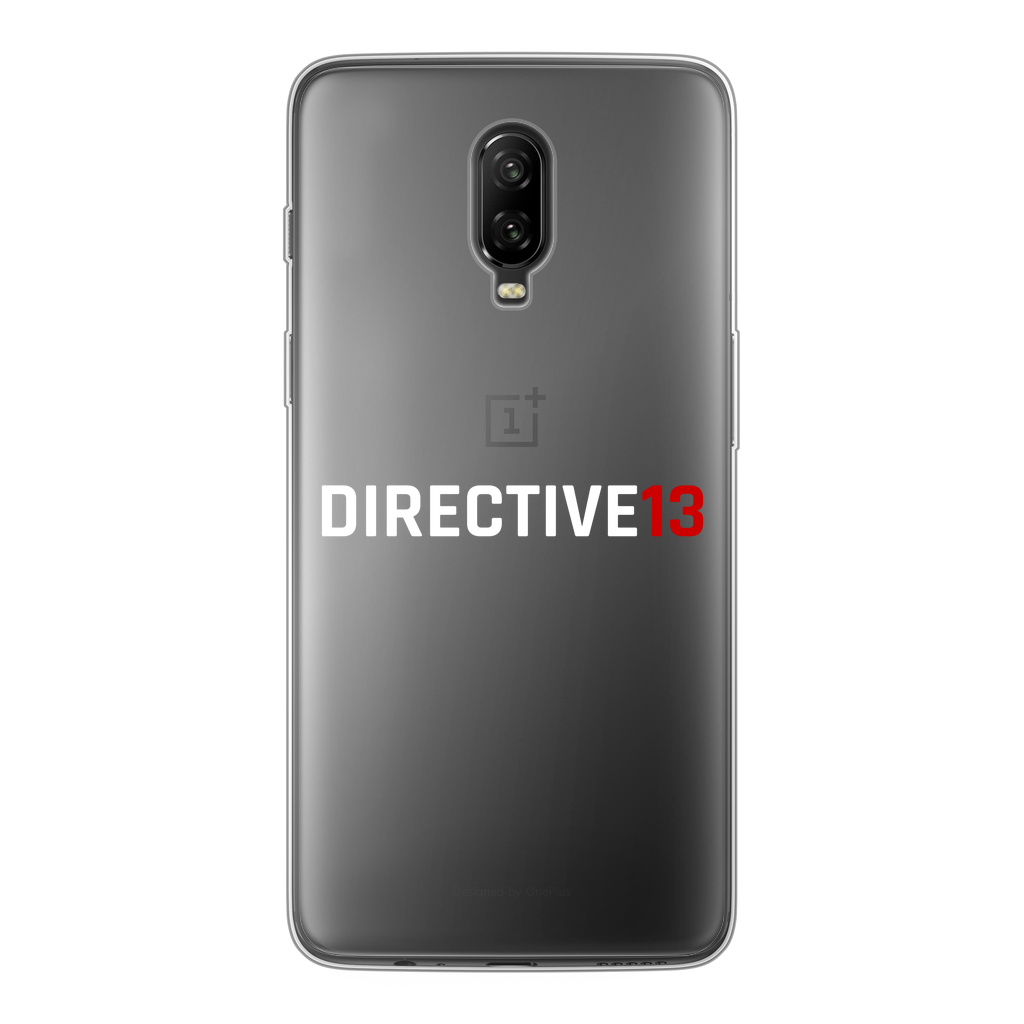 DIRECTIVE13 WHITE/RED Back Printed Transparent Soft Phone Case